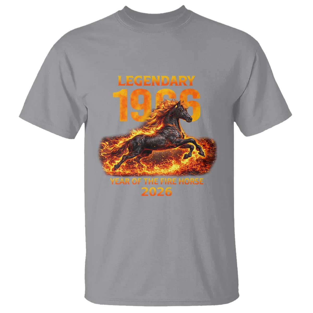 Legendary 1966 Year of the Fire Horse T Shirt Fiery 2026 Zodiac Birthday Gift - Wonder Print Shop