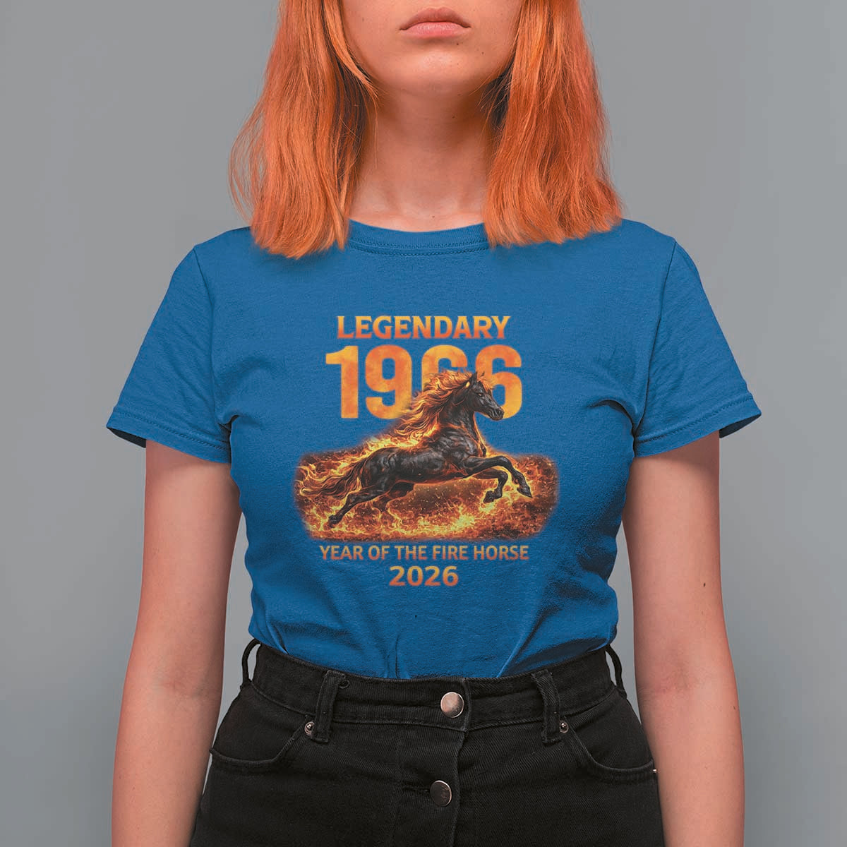 Legendary 1966 Year of the Fire Horse T Shirt For Women Fiery 2026 Zodiac Birthday Gift - Wonder Print Shop