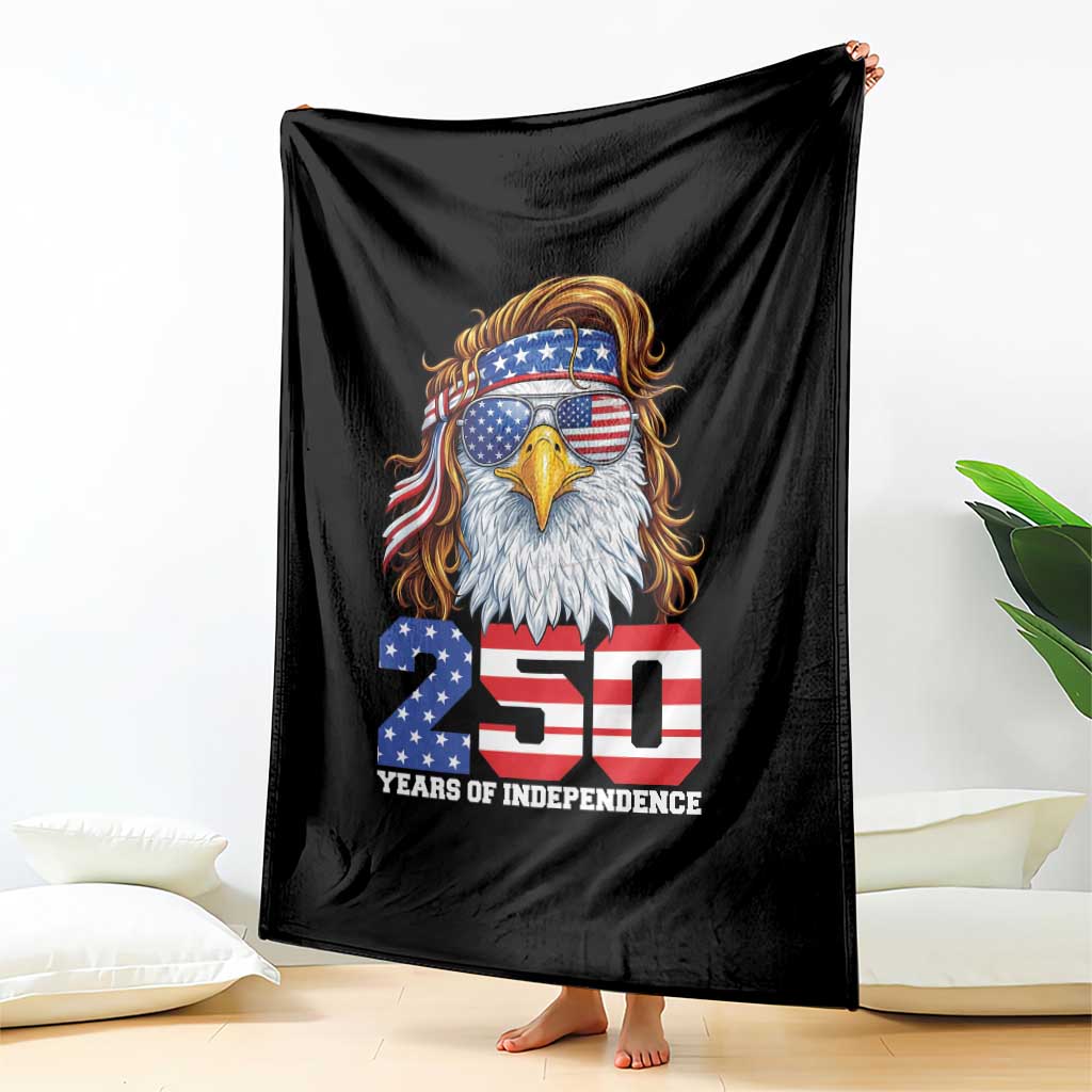 250 Years of Independece Patriotic Eagle Throw Blanket 1776 2026 USA Flag 4th of July Semiquincentennial - Wonder Print Shop