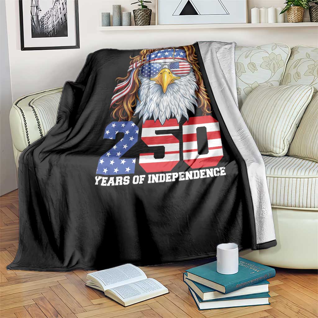 250 Years of Independece Patriotic Eagle Throw Blanket 1776 2026 USA Flag 4th of July Semiquincentennial - Wonder Print Shop