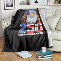 250 Years of Independece Patriotic Eagle Throw Blanket 1776 2026 USA Flag 4th of July Semiquincentennial - Wonder Print Shop