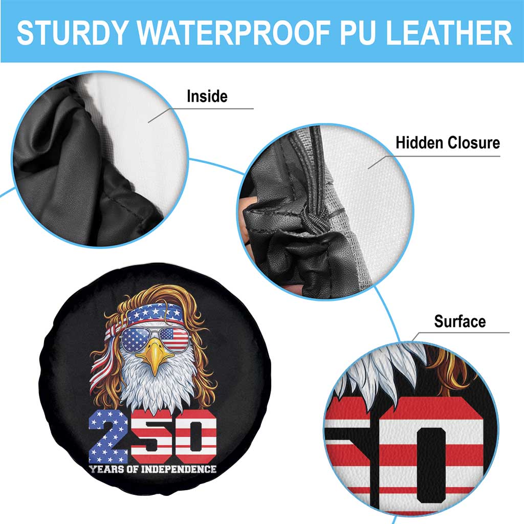 250 Years of Independece Patriotic Eagle Spare Tire Cover 1776 2026 USA Flag 4th of July Semiquincentennial - Wonder Print Shop