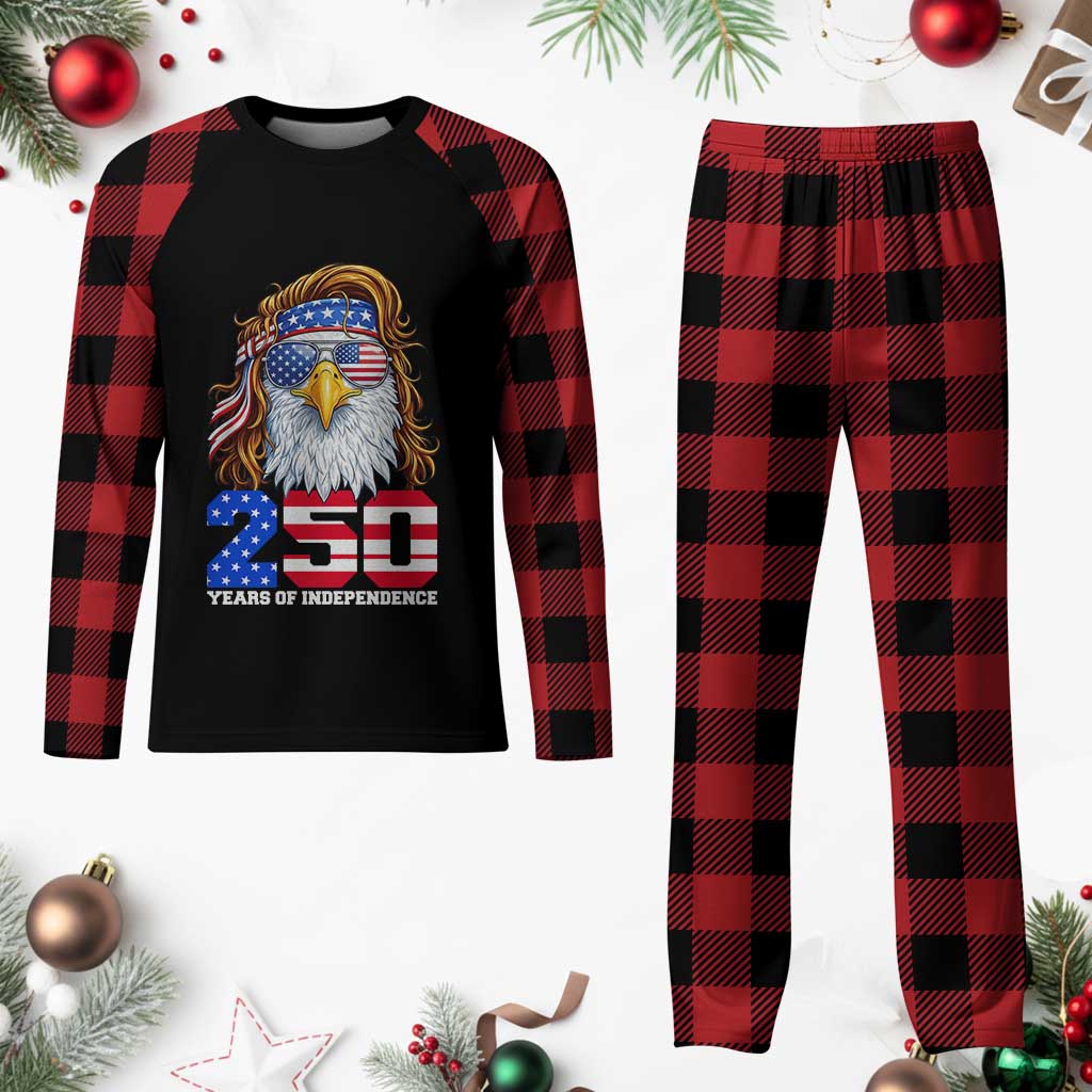 250 Years of Independece Patriotic Eagle Plaid Pajama Set 1776 2026 USA Flag 4th of July Semiquincentennial - Wonder Print Shop