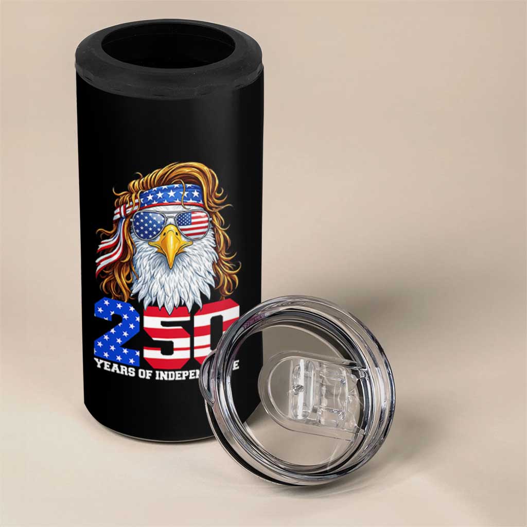 250 Years of Independece Patriotic Eagle 4 in 1 Can Cooler Tumbler 1776 2026 USA Flag 4th of July Semiquincentennial - Wonder Print Shop