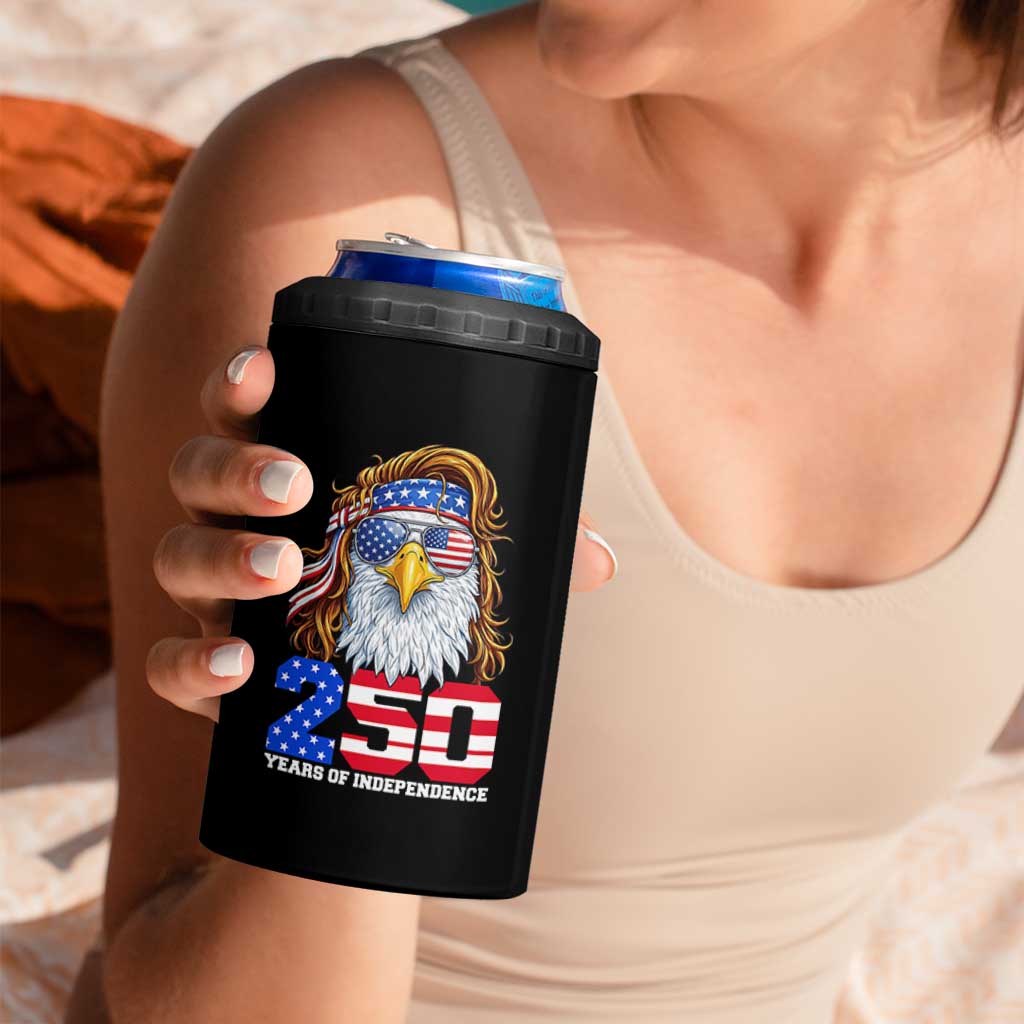 250 Years of Independece Patriotic Eagle 4 in 1 Can Cooler Tumbler 1776 2026 USA Flag 4th of July Semiquincentennial - Wonder Print Shop