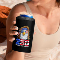 250 Years of Independece Patriotic Eagle 4 in 1 Can Cooler Tumbler 1776 2026 USA Flag 4th of July Semiquincentennial - Wonder Print Shop