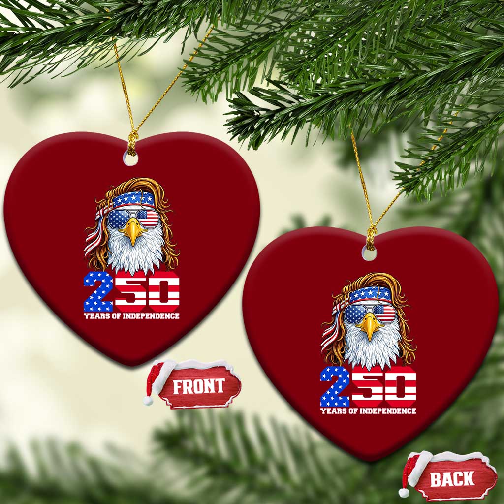 250 Years of Independece Patriotic Eagle Ceramic Ornament 1776 2026 USA Flag 4th of July Semiquincentennial - Wonder Print Shop