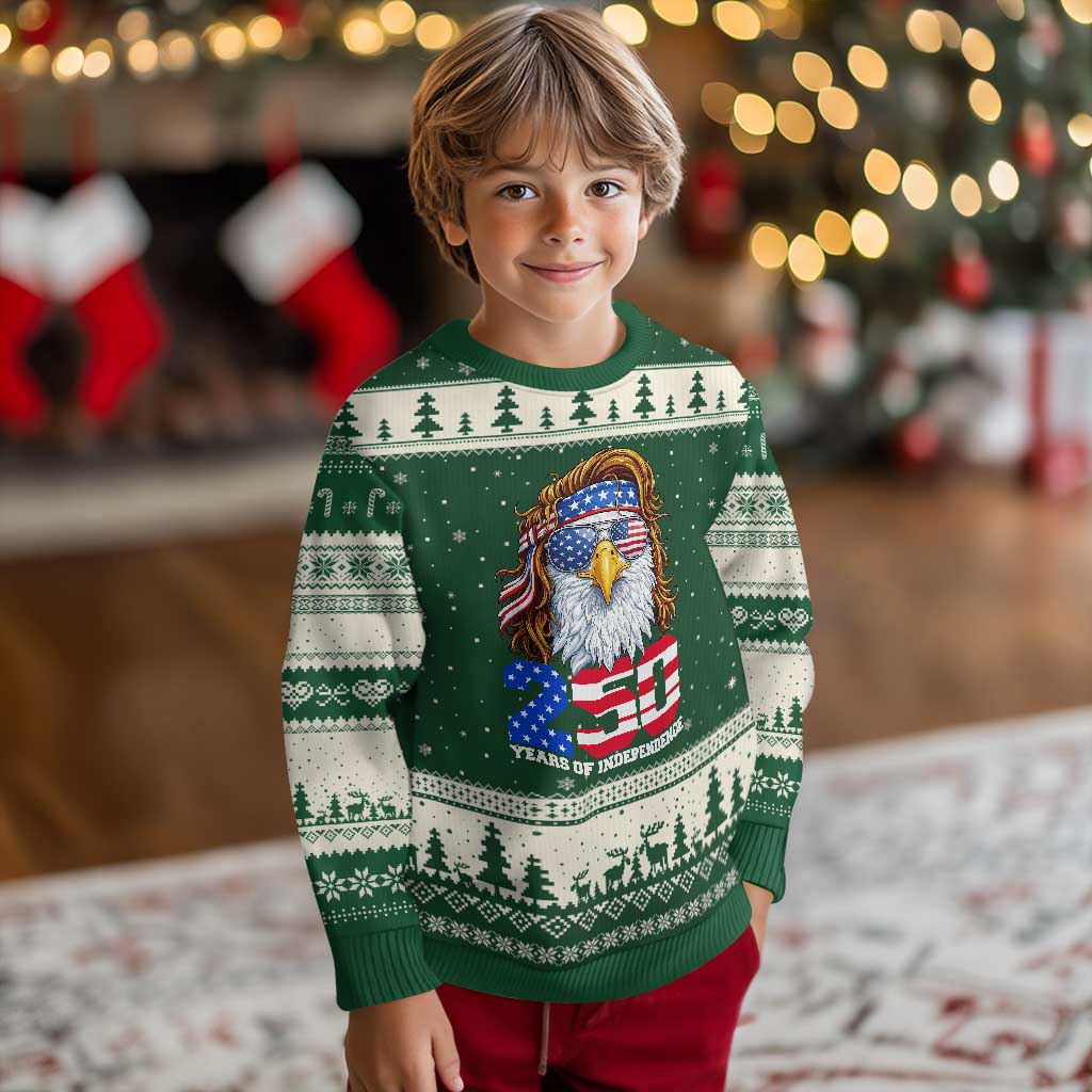 250 Years of Independece Patriotic Eagle Ugly Christmas Sweater 1776 2026 USA Flag 4th of July Semiquincentennial - Wonder Print Shop