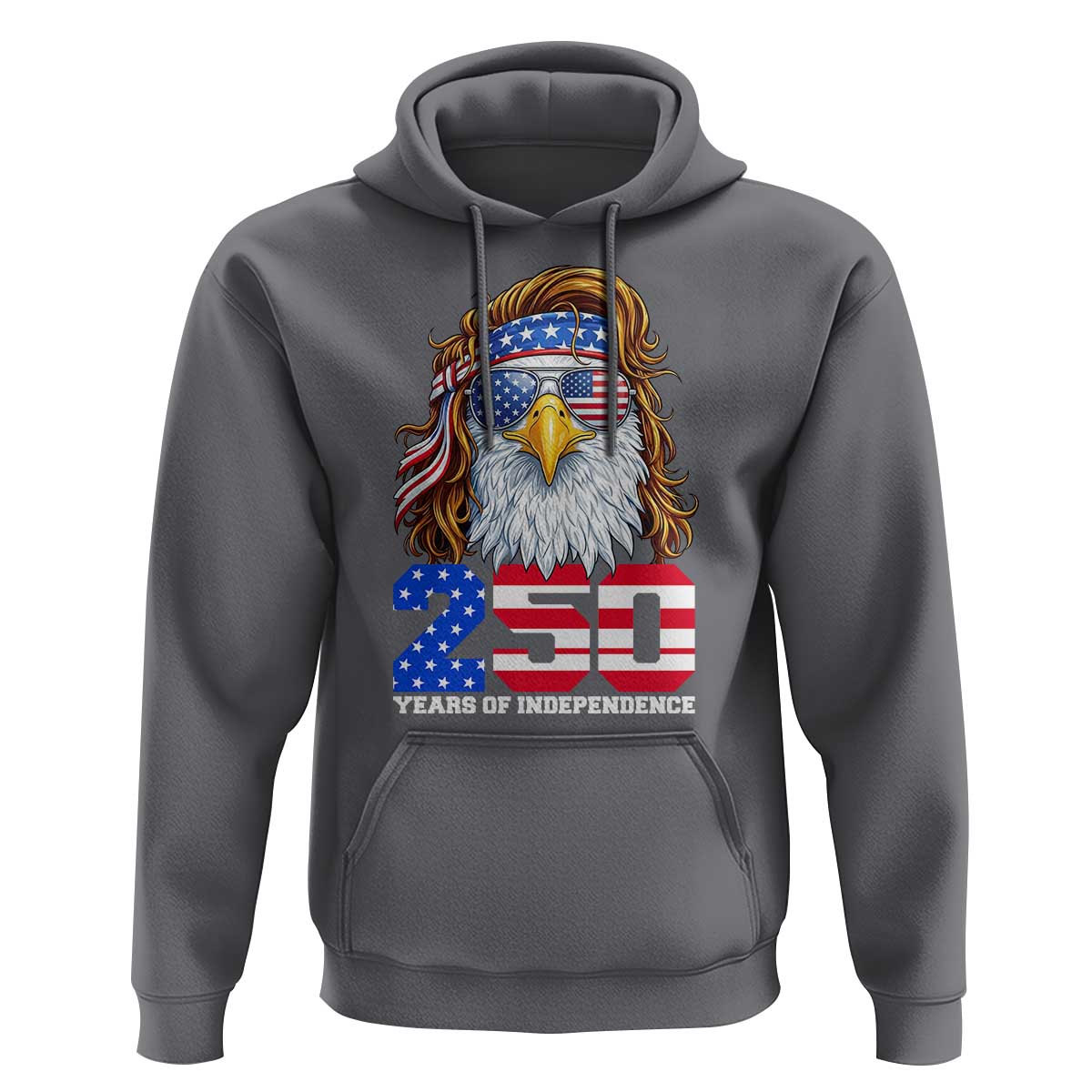250 Years of Independece Patriotic Eagle Hoodie 1776 2026 USA Flag 4th of July Semiquincentennial - Wonder Print Shop
