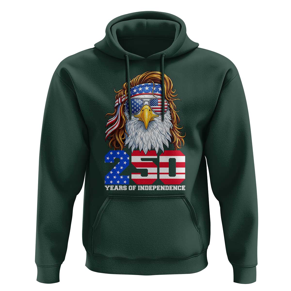 250 Years of Independece Patriotic Eagle Hoodie 1776 2026 USA Flag 4th of July Semiquincentennial - Wonder Print Shop