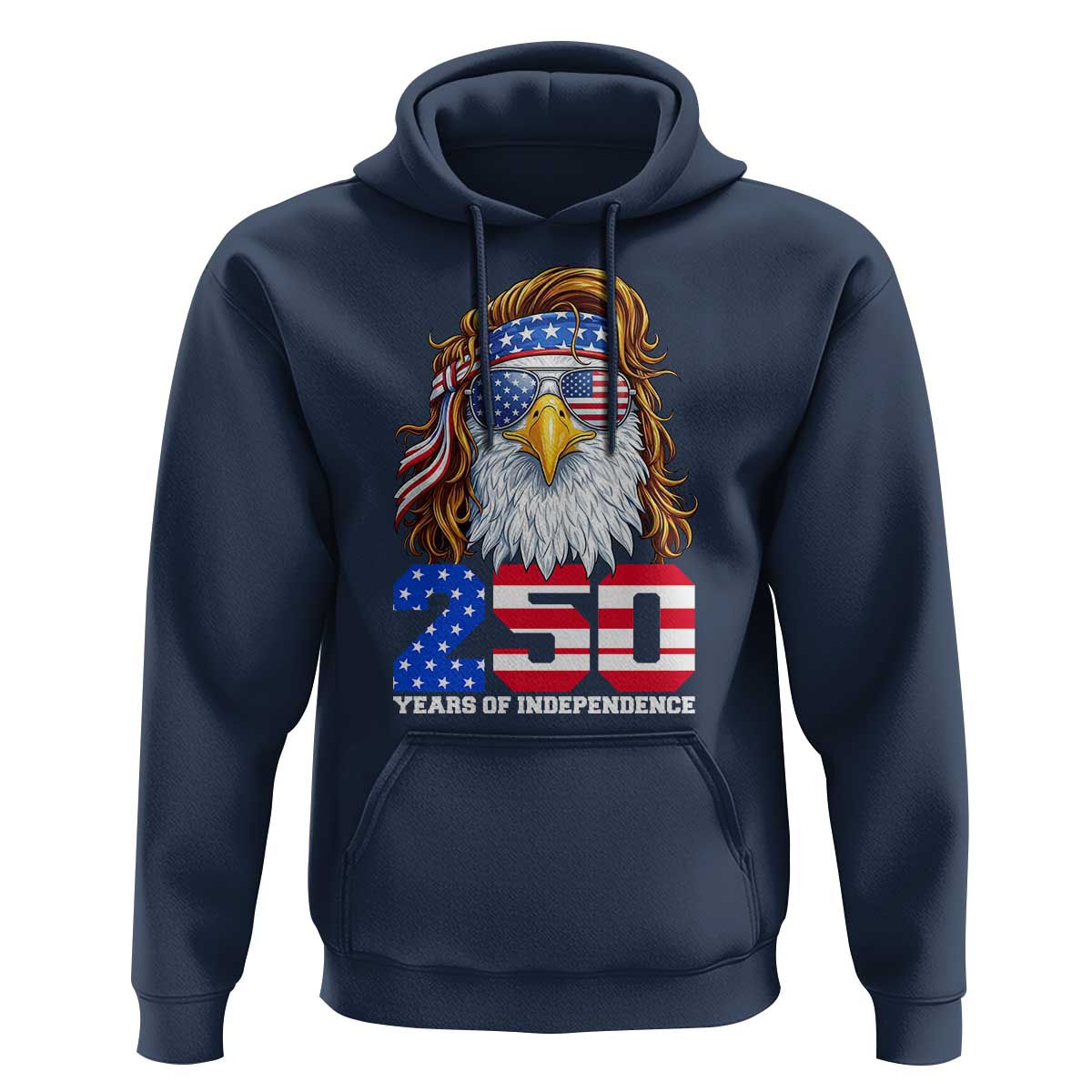 250 Years of Independece Patriotic Eagle Hoodie 1776 2026 USA Flag 4th of July Semiquincentennial - Wonder Print Shop