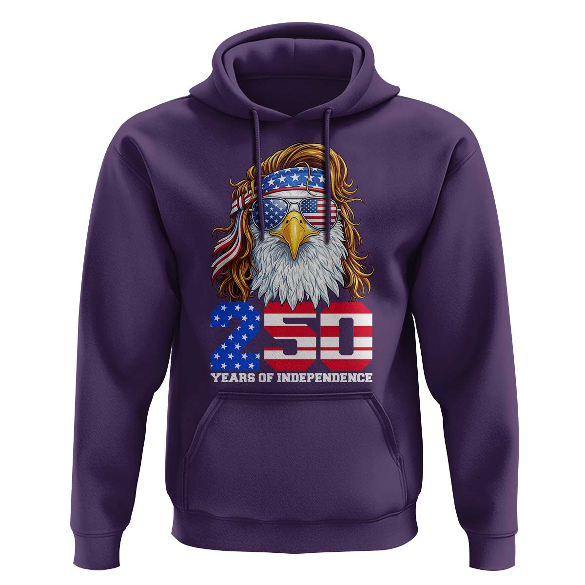 250 Years of Independece Patriotic Eagle Hoodie 1776 2026 USA Flag 4th of July Semiquincentennial - Wonder Print Shop
