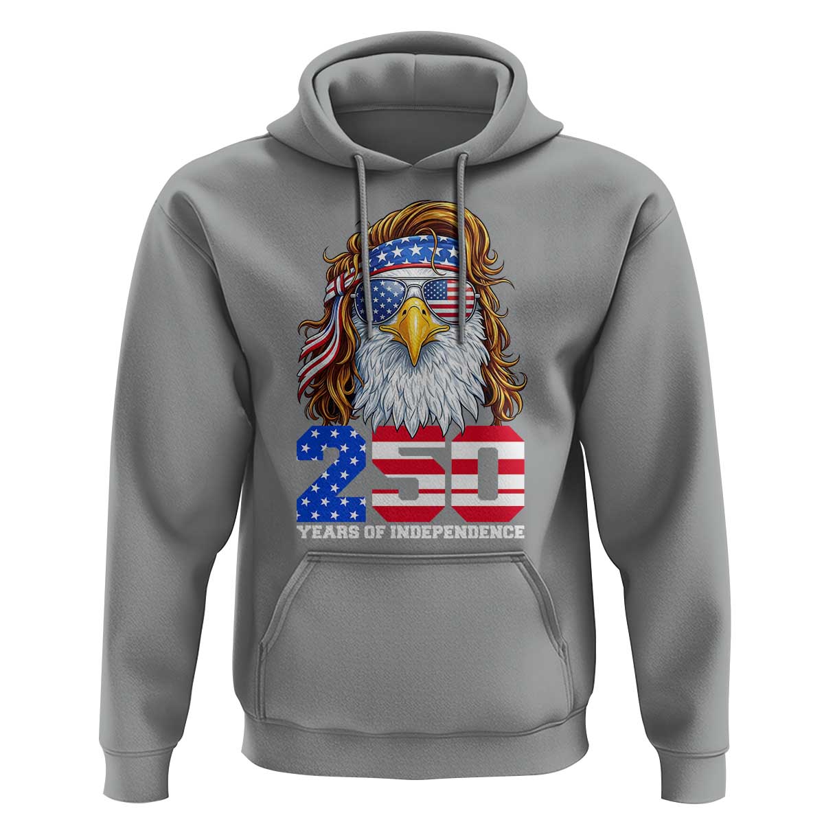 250 Years of Independece Patriotic Eagle Hoodie 1776 2026 USA Flag 4th of July Semiquincentennial - Wonder Print Shop