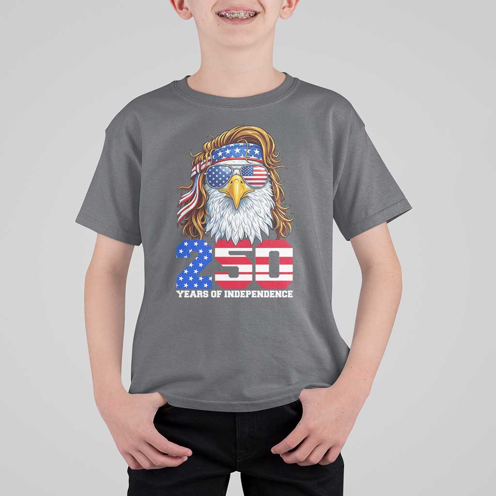 250 Years of Independece Patriotic Eagle T Shirt For Kid 1776 2026 USA Flag 4th of July Semiquincentennial - Wonder Print Shop