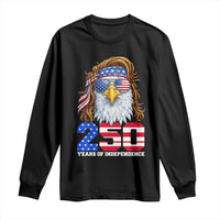 250 Years of Independece Patriotic Eagle Long Sleeve Shirt 1776 2026 USA Flag 4th of July Semiquincentennial - Wonder Print Shop