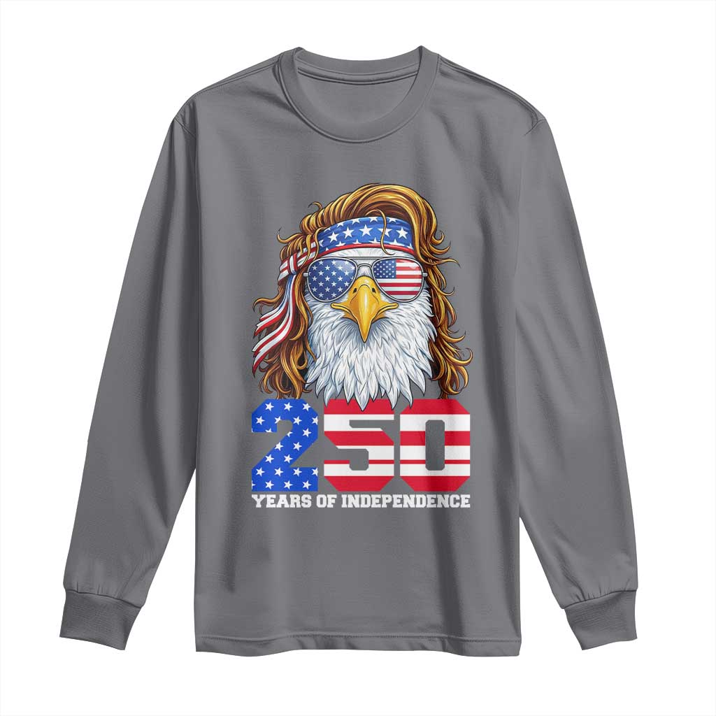 250 Years of Independece Patriotic Eagle Long Sleeve Shirt 1776 2026 USA Flag 4th of July Semiquincentennial - Wonder Print Shop