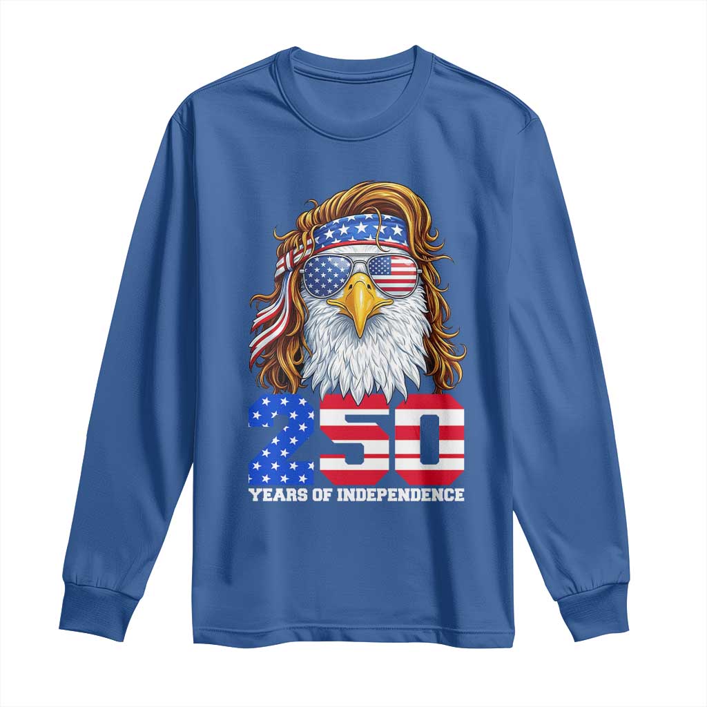 250 Years of Independece Patriotic Eagle Long Sleeve Shirt 1776 2026 USA Flag 4th of July Semiquincentennial - Wonder Print Shop