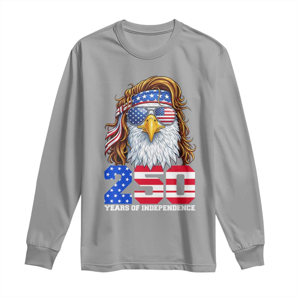 250 Years of Independece Patriotic Eagle Long Sleeve Shirt 1776 2026 USA Flag 4th of July Semiquincentennial - Wonder Print Shop