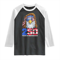 250 Years of Independece Patriotic Eagle Raglan Shirt 1776 2026 USA Flag 4th of July Semiquincentennial - Wonder Print Shop