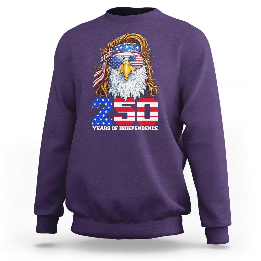 250 Years of Independece Patriotic Eagle Sweatshirt 1776 2026 USA Flag 4th of July Semiquincentennial - Wonder Print Shop