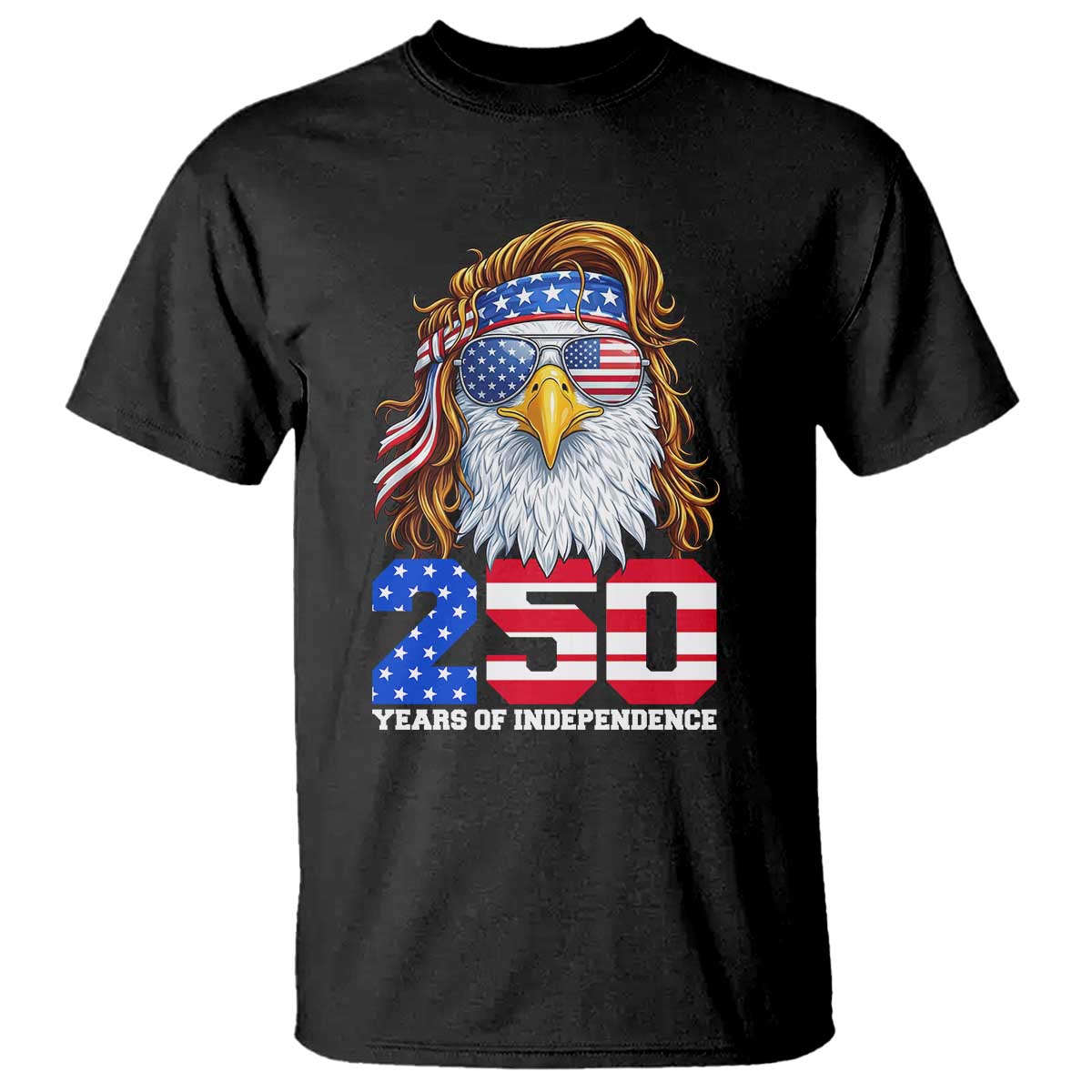 250 Years of Independece Patriotic Eagle T Shirt 1776 2026 USA Flag 4th of July Semiquincentennial - Wonder Print Shop