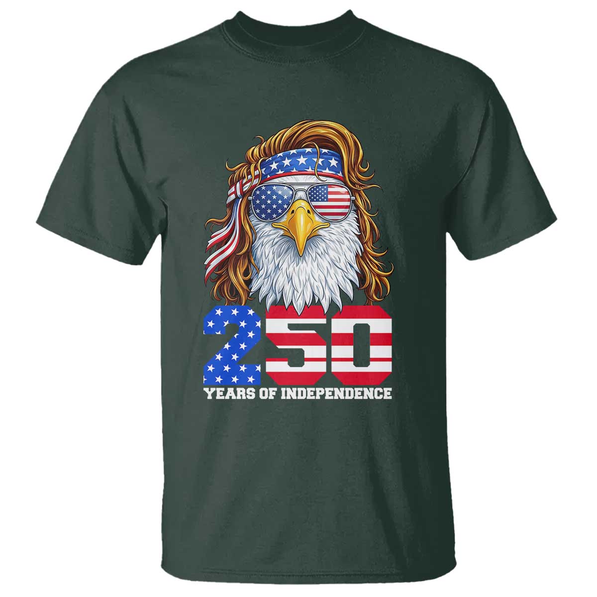 250 Years of Independece Patriotic Eagle T Shirt 1776 2026 USA Flag 4th of July Semiquincentennial - Wonder Print Shop