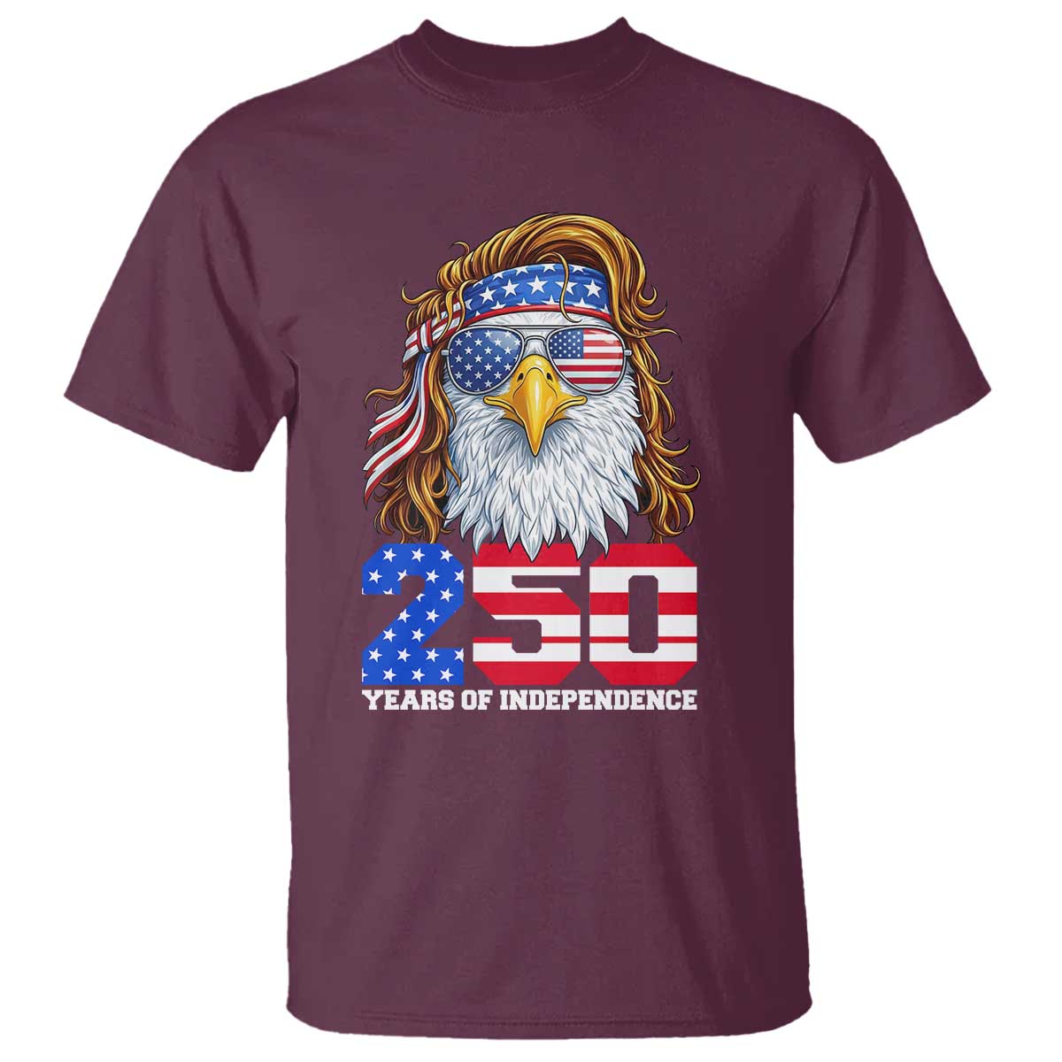 250 Years of Independece Patriotic Eagle T Shirt 1776 2026 USA Flag 4th of July Semiquincentennial - Wonder Print Shop