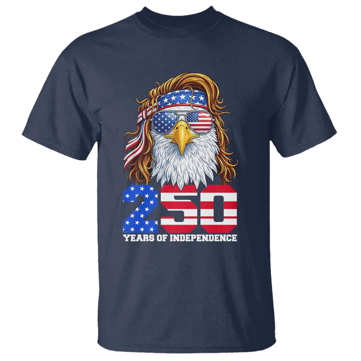 250 Years of Independece Patriotic Eagle T Shirt 1776 2026 USA Flag 4th of July Semiquincentennial - Wonder Print Shop