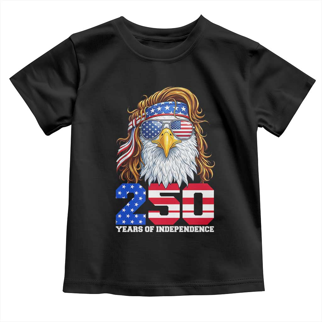 250 Years of Independece Patriotic Eagle Toddler T Shirt 1776 2026 USA Flag 4th of July Semiquincentennial - Wonder Print Shop