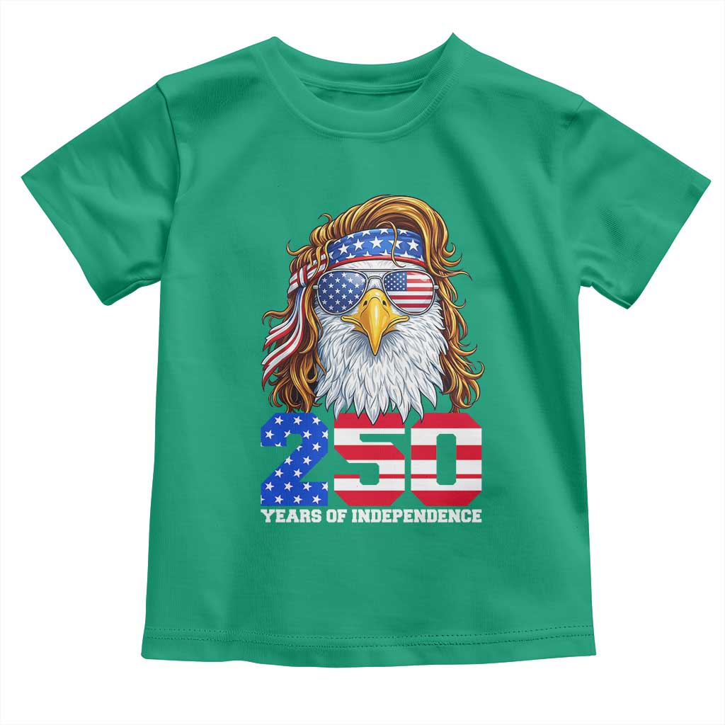 250 Years of Independece Patriotic Eagle Toddler T Shirt 1776 2026 USA Flag 4th of July Semiquincentennial - Wonder Print Shop