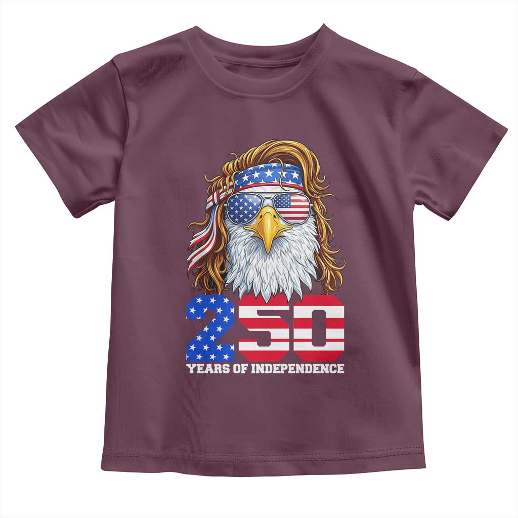 250 Years of Independece Patriotic Eagle Toddler T Shirt 1776 2026 USA Flag 4th of July Semiquincentennial - Wonder Print Shop