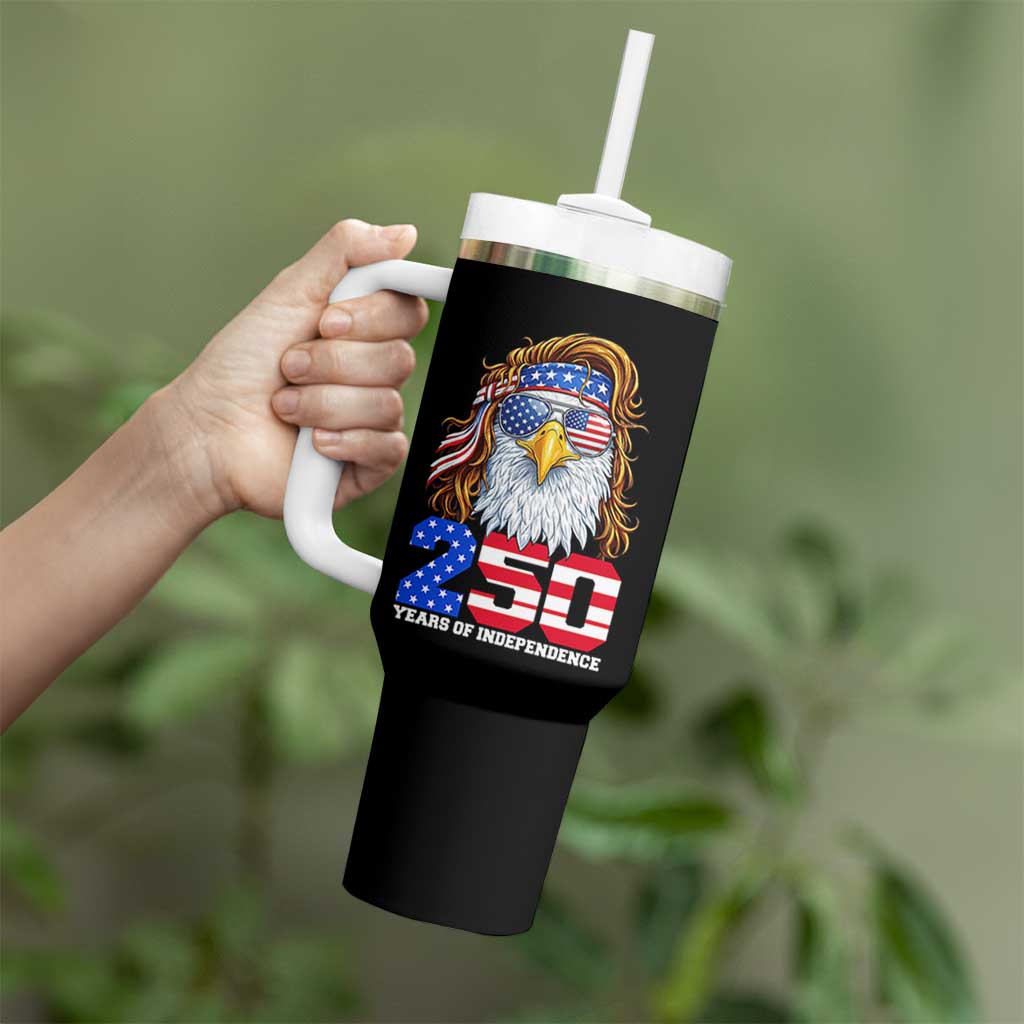 250 Years of Independece Patriotic Eagle Tumbler With Handle 1776 2026 USA Flag 4th of July Semiquincentennial - Wonder Print Shop
