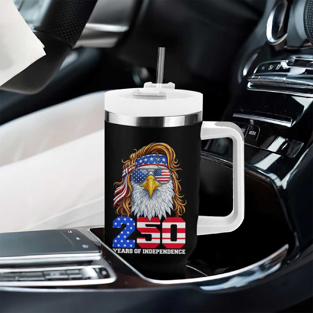250 Years of Independece Patriotic Eagle Tumbler With Handle 1776 2026 USA Flag 4th of July Semiquincentennial - Wonder Print Shop