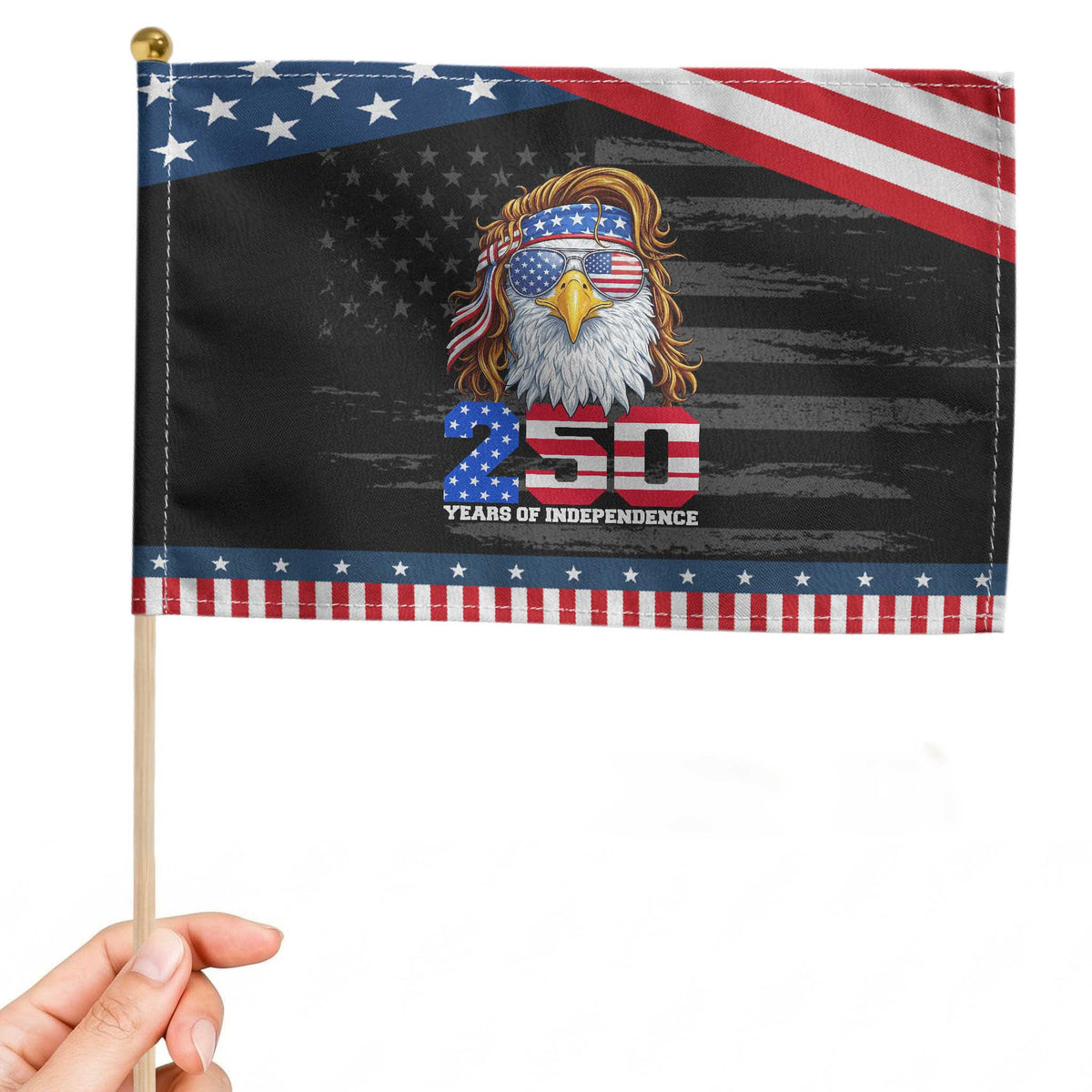 250 Years of Independece Patriotic Eagle Patriotic Handheld Flag 1776 2026 USA Flag 4th of July Semiquincentennial