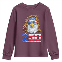 250 Years of Independece Patriotic Eagle Youth Sweatshirt 1776 2026 USA Flag 4th of July Semiquincentennial - Wonder Print Shop