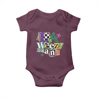 Colorful La-Weezi-ana Mardi Gras Louisiana Pride Baby Onesie Funky Carnival Vibes