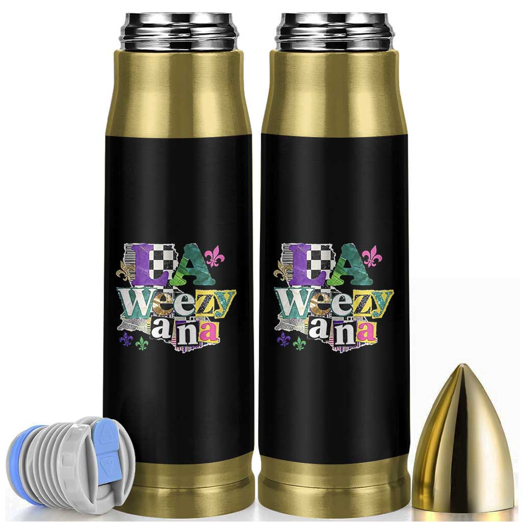 Colorful La-Weezi-ana Mardi Gras Louisiana Pride Bullet Tumbler Funky Carnival Vibes