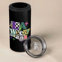 Colorful La-Weezi-ana Mardi Gras Louisiana Pride 4 in 1 Can Cooler Tumbler Funky Carnival Vibes