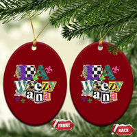 Colorful La-Weezi-ana Mardi Gras Louisiana Pride Ceramic Ornament Funky Carnival Vibes