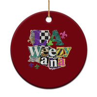 Colorful La-Weezi-ana Mardi Gras Louisiana Pride Ceramic Ornament Funky Carnival Vibes