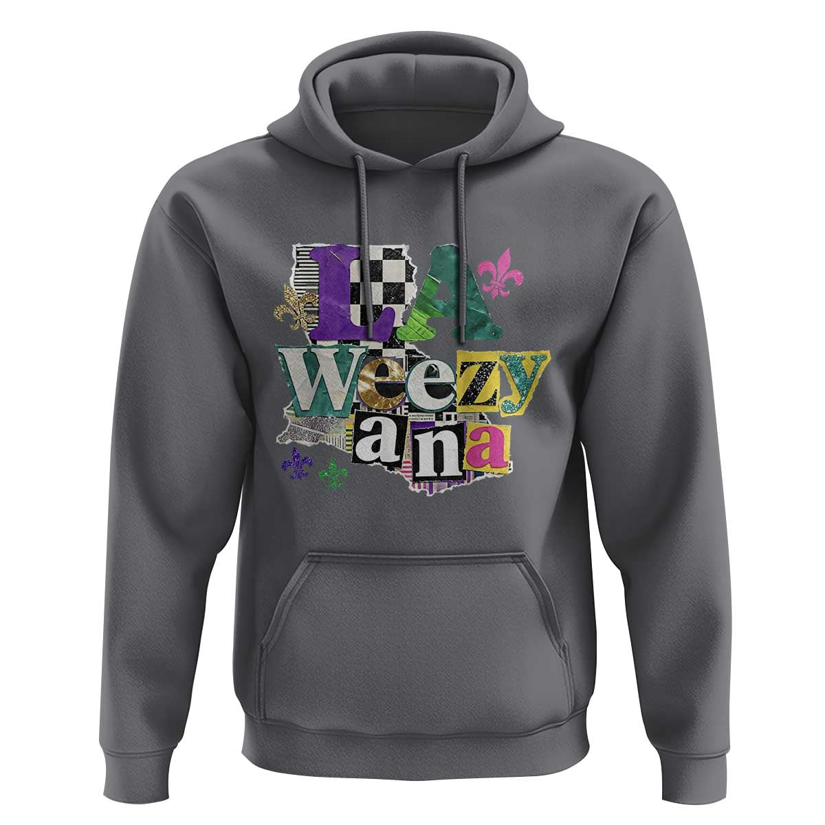 Colorful La-Weezi-ana Mardi Gras Louisiana Pride Hoodie Funky Carnival Vibes