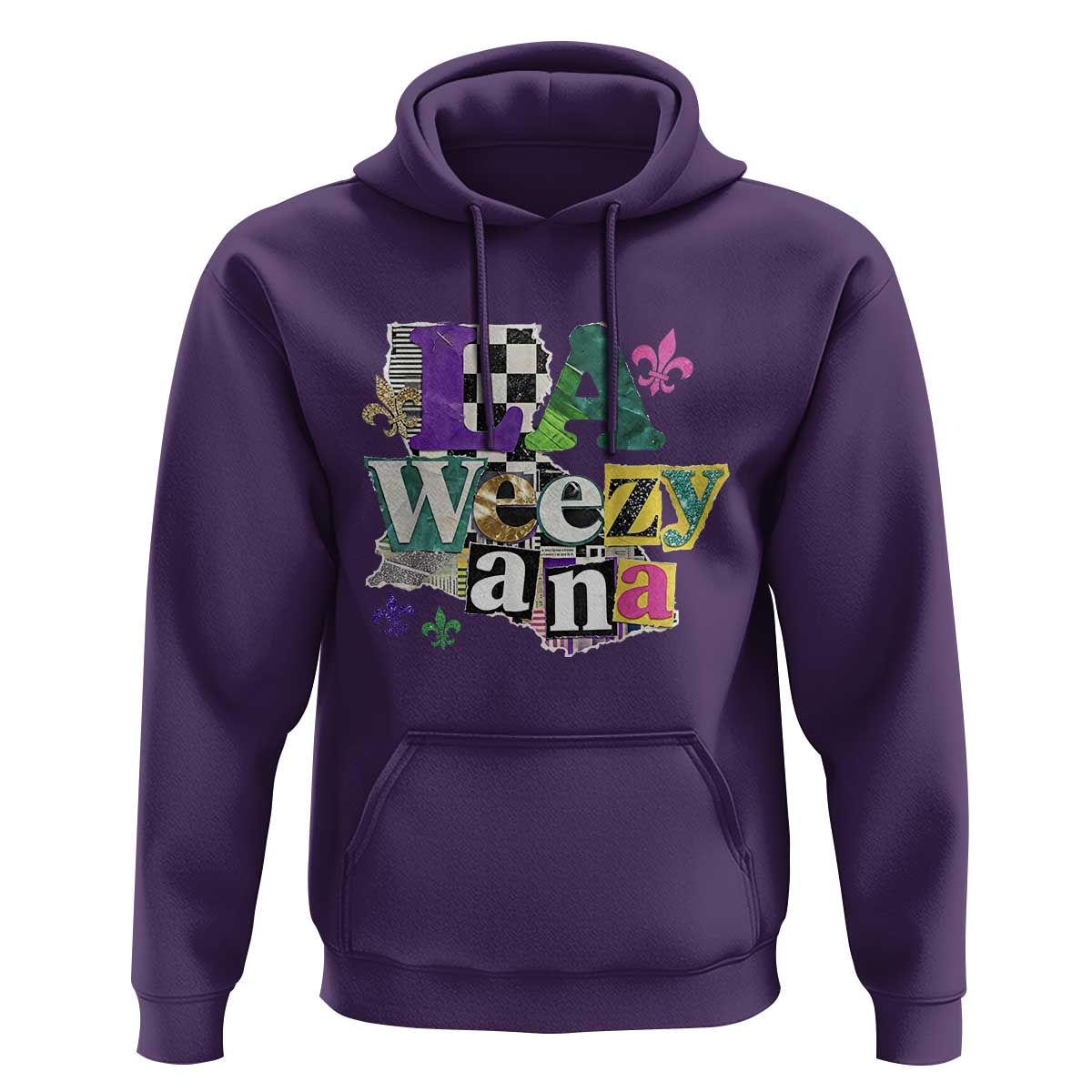 Colorful La-Weezi-ana Mardi Gras Louisiana Pride Hoodie Funky Carnival Vibes