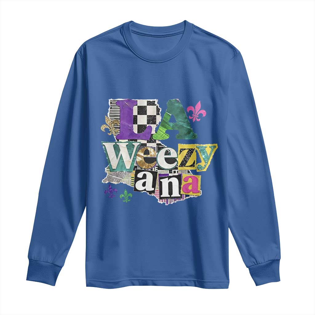 Colorful La-Weezi-ana Mardi Gras Louisiana Pride Long Sleeve Shirt Funky Carnival Vibes
