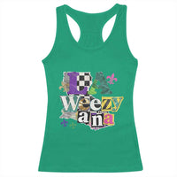 Colorful La-Weezi-ana Mardi Gras Louisiana Pride Racerback Tank Top Funky Carnival Vibes