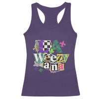 Colorful La-Weezi-ana Mardi Gras Louisiana Pride Racerback Tank Top Funky Carnival Vibes