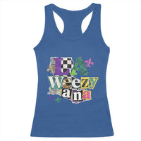 Colorful La-Weezi-ana Mardi Gras Louisiana Pride Racerback Tank Top Funky Carnival Vibes