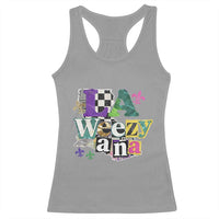 Colorful La-Weezi-ana Mardi Gras Louisiana Pride Racerback Tank Top Funky Carnival Vibes