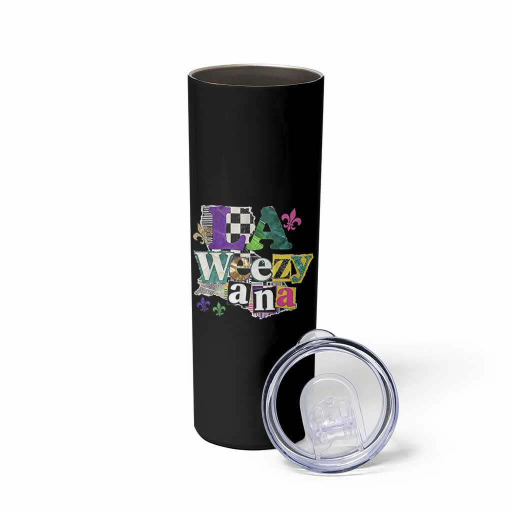 Colorful La-Weezi-ana Mardi Gras Louisiana Pride Skinny Tumbler Funky Carnival Vibes