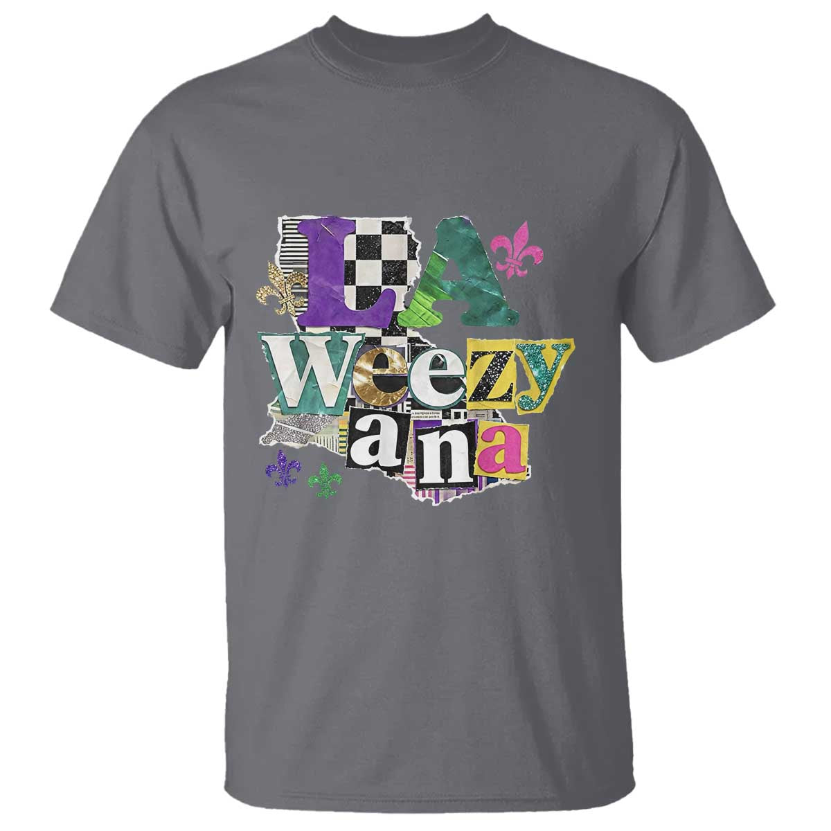 Colorful La-Weezi-ana Mardi Gras Louisiana Pride T Shirt Funky Carnival Vibes