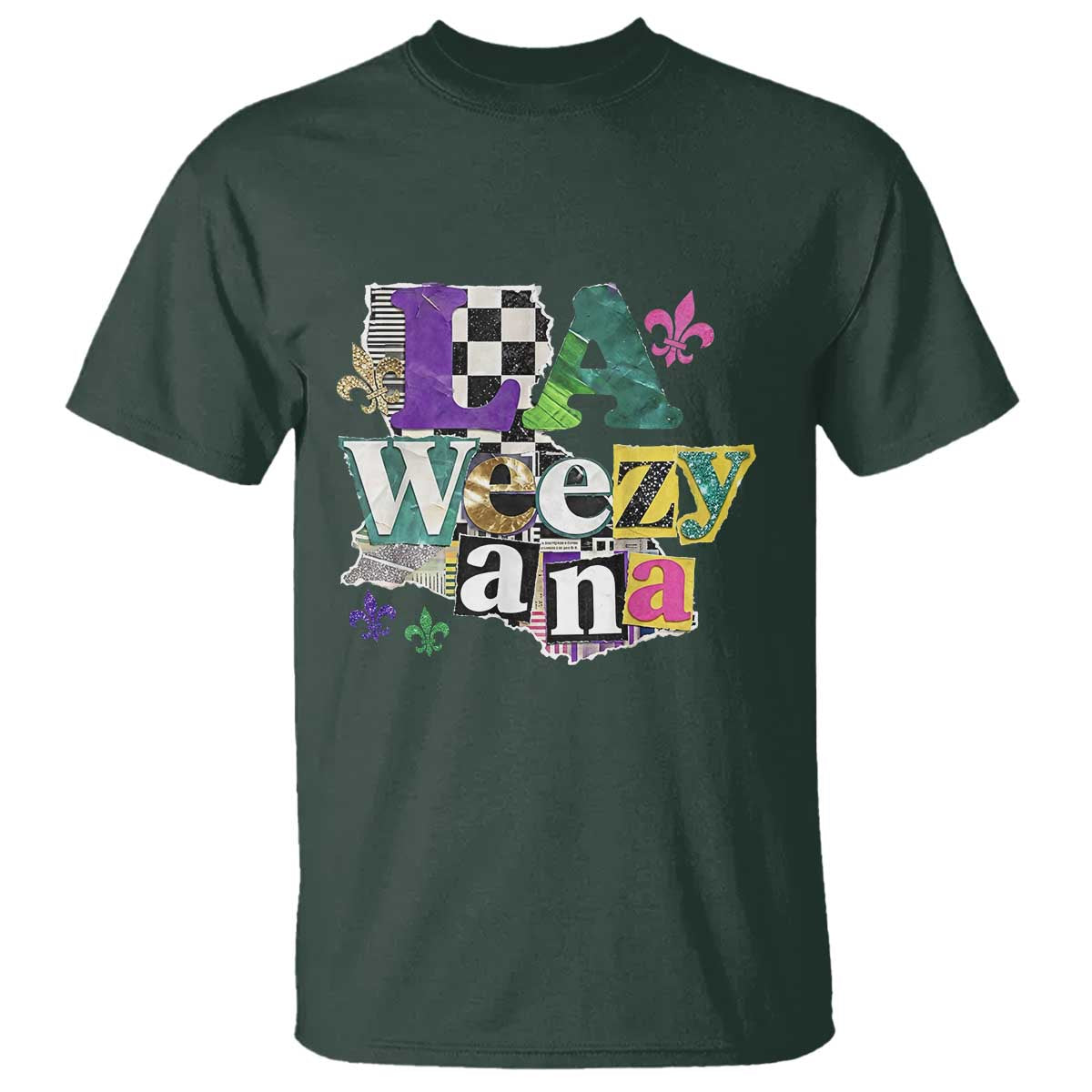 Colorful La-Weezi-ana Mardi Gras Louisiana Pride T Shirt Funky Carnival Vibes